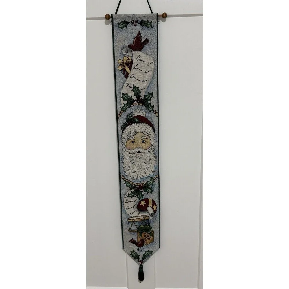 Classic Santa Tapestry Wall Hanging Bell Pull 40
